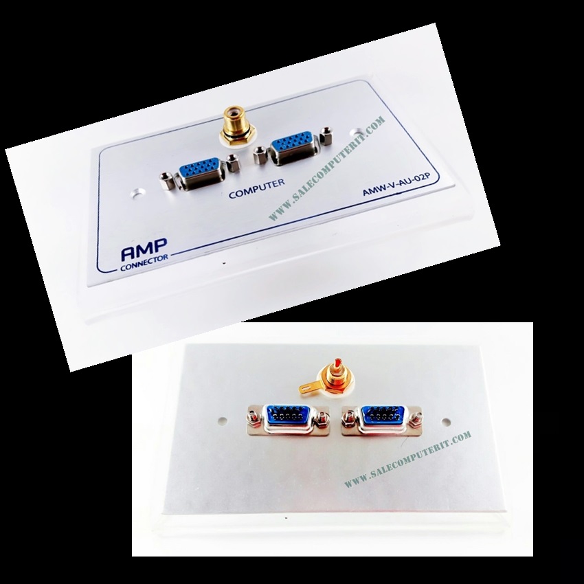Outlet Plate  AMP  VGA 2 Port VDO 1 Port 2