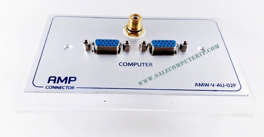 Outlet Plate  AMP  VGA 2 Port VDO 1 Port