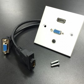 HDMI, VGA WITH MINI JACK WALL PLATE รุ่น  IW-HVA