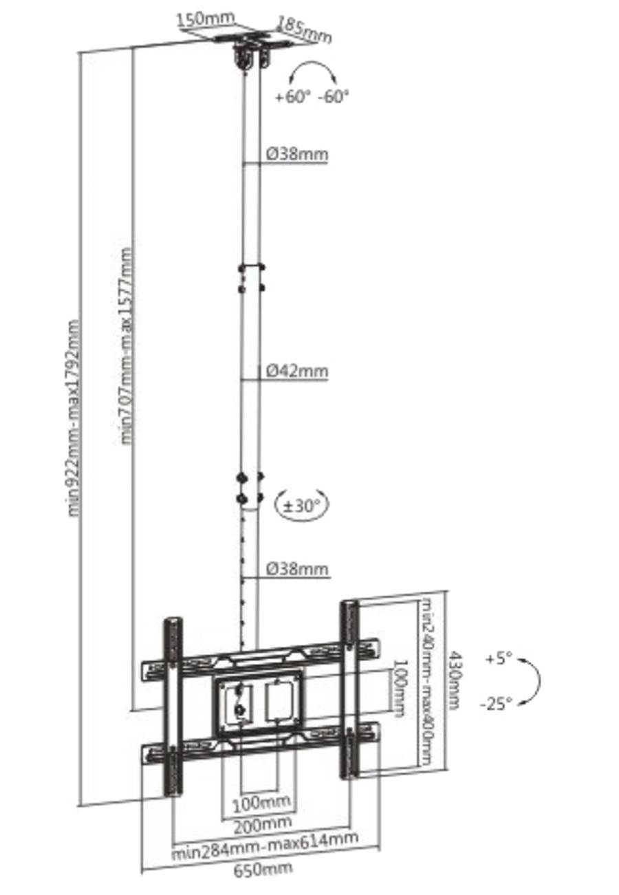 ขาแขวนทีวี METALNIC MT-T5400  รองรับจอขนาด 37-80 นิ้ว 1