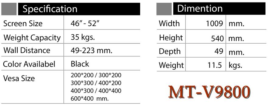 METALNICMT-V9800 รองรับจอขนาด 46-52 นิ้ว 4