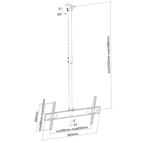 ขาแขวนทีวี ติดเพดาน CEILING MOUNT TV PLB-CE448 1