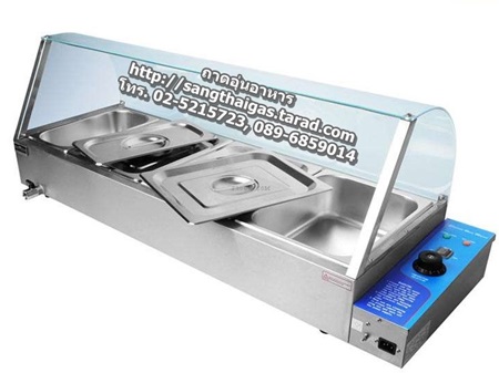 ตู้โชว์อาหารไฟฟ้า มีถาดอุ่นร้อน 4+1 ถาด รุ่น NT-HBM-100