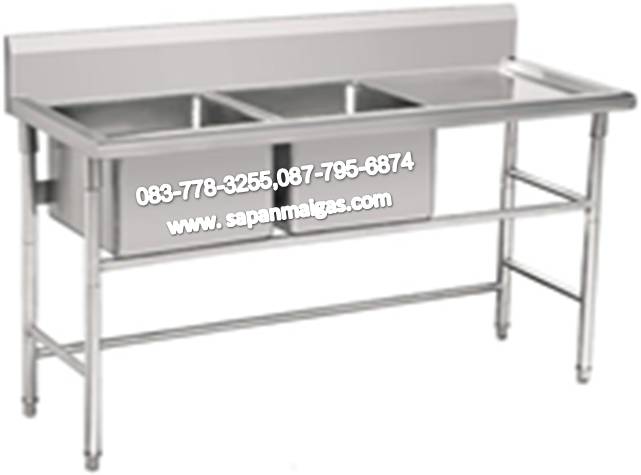 ซิ้งค์ล้างจาน 2 หลุมใหญ่มีทีพัก 1.60 ม.  เหมาะสำหรับใช้ภัคตคาร