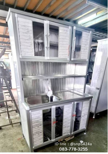 ตู้ครัวพร้อมซิ้งค์ล้างจานแสตนเลส 1หลุมที่พัก 1.2 เมตร ตรา Lier