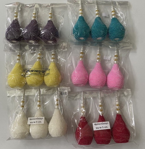 เครื่องทองน้อยแก้วคริสตัล   ยอดพุ่มมุก  มีหลายสี สั่งได้ค่ะ  เครื่องแก้วเกรดเอ /เกรดบี ไม่ส่งพัสดุ 4