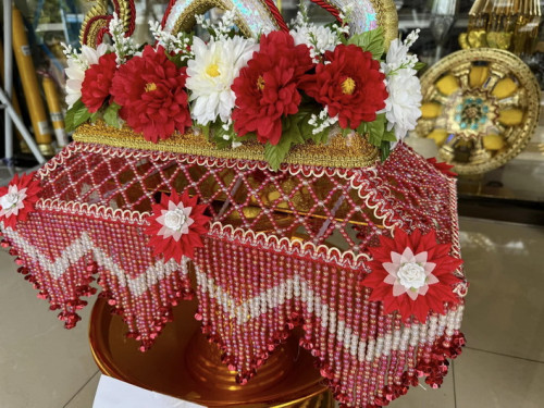 ครอบไตรพญานาคลูกปัดคริสตัล สั่งทำได้ทุกสี นิยมทำครอบไตรกฐิน 6