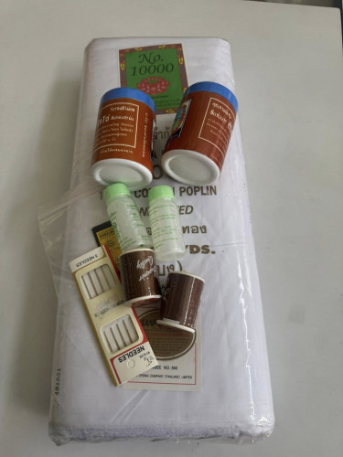 ผ้าขาวและสีย้อมผ้า ด้าย เข็ม สำหรับพระป่าย้อมผ้ากฐิน ผ้าซันฟอไรท์ ซัลฟอไร้ท์ 2