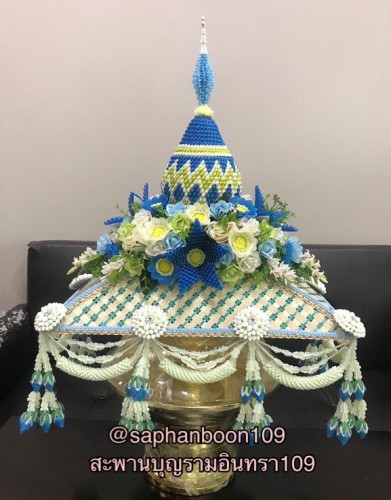 ครอบไตรจักสาน ครอบไตรหัวพุ่มงานไม้ไผ่จักสาน ครอบไตรชาววัง ครอบไตรพุ่มสามยอด 4