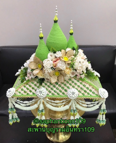 ครอบไตรจักสาน ครอบไตรหัวพุ่มงานไม้ไผ่จักสาน ครอบไตรชาววัง ครอบไตรพุ่มสามยอด 8