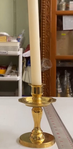 เชิงเทียนจานหล่อ  ( หล่อหนา ) ตราไก่ งานทองเหลืองแท้เกรดคุณภาพ 3