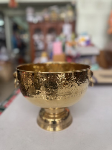 ขันหัวสิงห์  ขันหูสิงห์ ขันน้ำมนต์ ทองเหลืองแท้  9 นิ้ว  ขันทองเหลือง 8