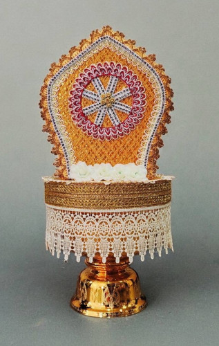 เสมากฐิน พุ่มกฐินเสมาธรรมจักรกฐิน  ปักเงินกฐิน มีหลายสี / นกยูงกฐิน  ต้นกฐินผ้าป่า 4