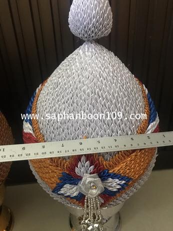 พานพุ่มเงินพุ่มทอง  ขนาดใหญ่พิเศษ 10 นิ้ว ขึ้นไป 5