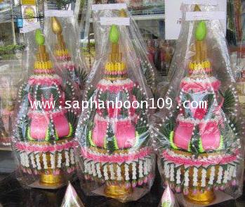 ต้นเทียน ( เดี่ยว ) สามารถประยุกต์เป็นบายศรีได้ งานผ้าเย็บแบบ 4