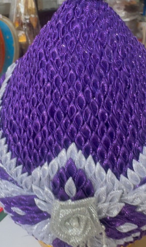 พานพุ่มสีม่วงเข้ม ดิ้นเงิน พุ่มม่วง ช่างน้อย  พานพุ่มพระเทพ พานพุ่มสีม่วง พานพุ่มพระราชินี 3