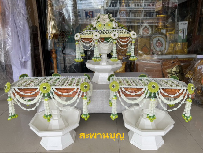 ครอบไตรชาววัง งานประณีตงดงาม  สีแนวมินิมอล ครอบไตรแบนงานร้อยมะลิ 8