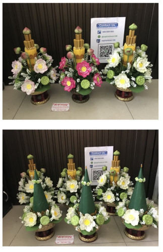 ชุดเครื่องบวชพระใหม่ ครบชุด ครอบไตรบัวศิลปาชีพ ชุดบวชครบชุด 5