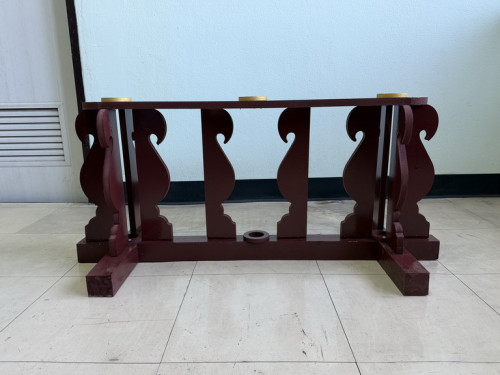 ฐานเสียบเสาธง   3 ช่อง  (งานไม้ ฐานเสียบธง ) 3