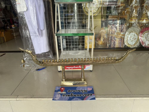 เชิงเทียนเรือสุพรรณหงส์ ทองเหลืองแท้ งานเกรดเอ ( เชิงเรือหงส์ )