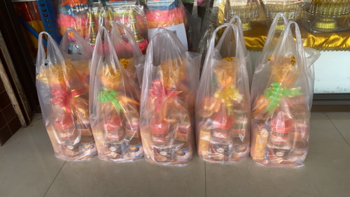 จัดชุดสังฆทาน ถุงเหลืองทอง โอวัลติน สังฆทานถุงทอง สังฆทานทำบุญบ้าน ถวายพระอันดับงานบวช 2