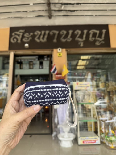ของชำร่วยงานบุญ กระเป๋าผ้าฝ้าย พิมพ์ลาย  ชำร่วยงานศพ งานขาวดำ งานกฐิน  กระเป๋าใส่เหรียญ 3