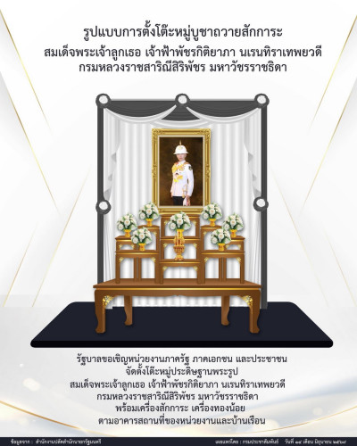 อุปกรณ์จัดโต๊ะหมู่ถวายความอาลัยในหลวงรัชกาลที่9  พระพันปี พระองค์ภา :  พานพุ่ม , เครื่องทองน้อย ร.9