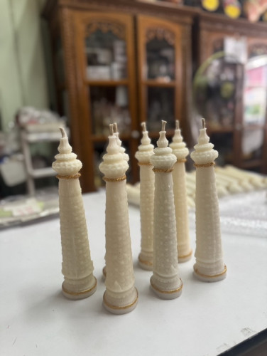 เทียนขี้ผึ้งแท้ผสมพาราฟิน เทียนหลักชัย  ( เทียนขี้ผึ้งผสม ) เทียนไขจุดเข้าพรรษาได้ เทียนพรรษา 7