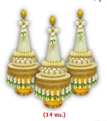 กรวยอุปัชฌาย์ คล้องมาลัย สั่งได้ทุกสี  1 ชุดมี 3 ต้น ( กรวยบวช ) 5