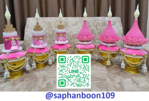ครอบไตรทรงพุ่มกลีบบัว  กรวยอุปัชฌาย์ ต้นเทียนบวชครบชุด ต้นเทียนอุปัชฌาย์เครื่องบวช 4