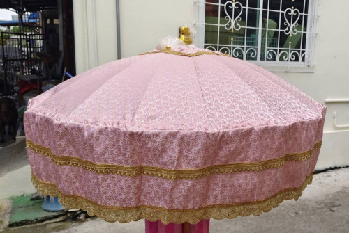 สัปทนผ้าแจ็คการ์ด   สัปทนกฐิน  สัปทนมาใหม่ สัปทนสีพาสเทล แจ๊คกาด  ยอดลงยา ด้ามชะแลค 3