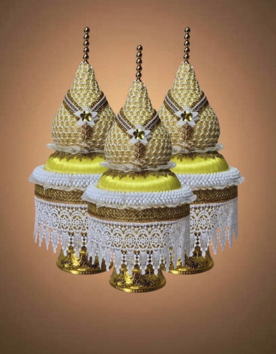 กรวยอุปัชฌาย์รุ่นใหม่ ปี 2568 กรวยเสมา กรวยธรรมจักร ชายอุบะ  กรวยหัวพุ่มชายลูกไม้  กรวยบวช 8