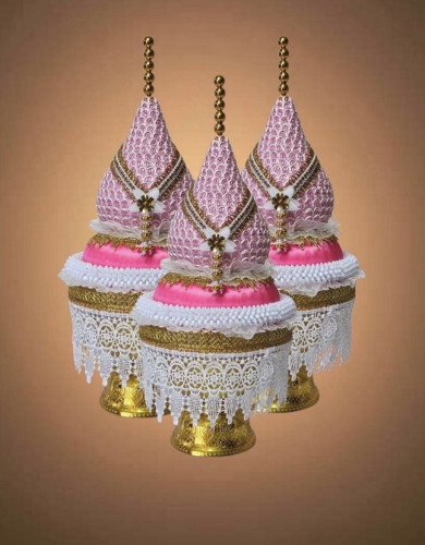 กรวยอุปัชฌาย์รุ่นใหม่ ปี 2568 กรวยเสมา กรวยธรรมจักร ชายอุบะ  กรวยหัวพุ่มชายลูกไม้  กรวยบวช 6