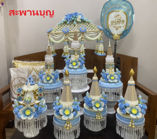 จัดชุดเครื่องบวชครบชุดคอลเลคชั่นใหม่สวยๆ แยกชิ้นได้ / ยกชุดได้  ครอบไตร กรวย ต้นเทียน ยกขบวน 1