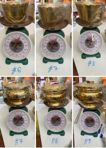 กระถางธูปหัวสิงห์ และ กระถางธูปจานรอง งานทองเหลืองแท้ ชั่งน้ำหนัก 7