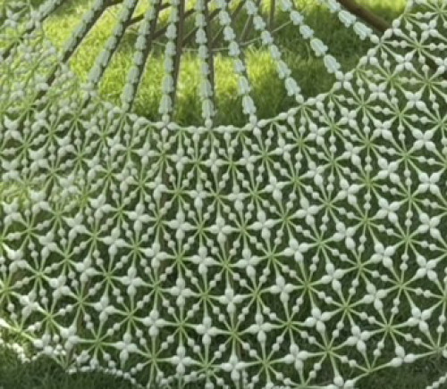 ร่มกฐิน ร่ม 38 นิ้ว  ร่มงานประดิษฐ์ร้อยดอกไม้แฮนเมด ร่มดอกไม้ งานละเอียดประณีต พุดมะลิทิชชู่ 5