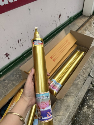 เทียนพรรษาชุบสีทอง เทียนทองเข้าพรรษา เทียนพรรษาทอง เทียนชุบทอง ไม่มีเคมี สีจากเยอรมันอย่างดี 8