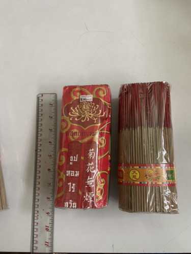 ธูปไร้ควัน สั้น - ยาว   ดอกเบญจมาศ  ธูปหอมไร้ควัน 2