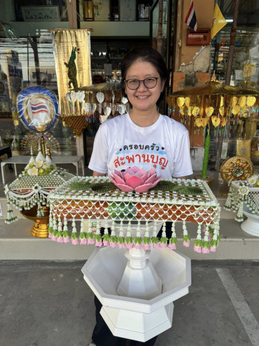 ครอบไตรแบน ครอบไตรเตี้ย ดอกพุดดินปั้น ครอบไตรบัว  ครอบไตรสวยๆ ครอบไตรชาววังคริสตัล 1