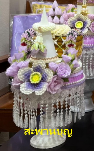 พานธูปเทียนแพขมา ลาบวช งานแต่ง วางหน้าพระได้  มีหลายสี 1