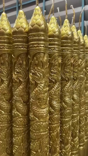 ( ต้นละ ) เทียนทองลายพญานาค เทียนใหญ่  เทียนสีทอง เทียนพรรษา 2
