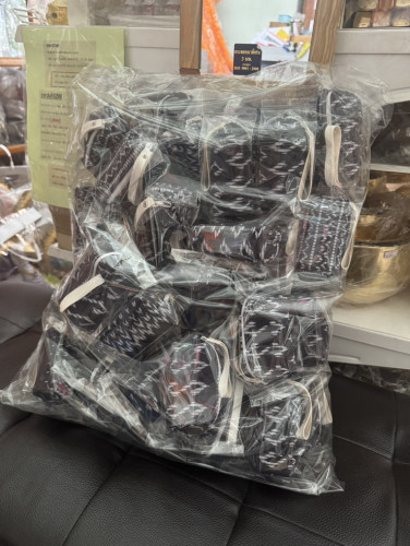 ของชำร่วยงานบุญ กระเป๋าผ้าฝ้าย พิมพ์ลาย  ชำร่วยงานศพ งานขาวดำ งานกฐิน  กระเป๋าใส่เหรียญ 1