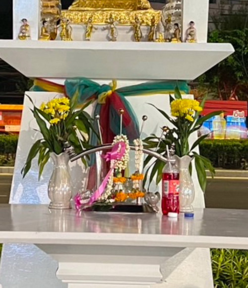ที่แขวนมาลัย ( ตราสยามตะเกียง ) สแตนเลส ตั้งศาลพระภูมิ ศาลตายาย ที่แขวนพวงมาลัย 5