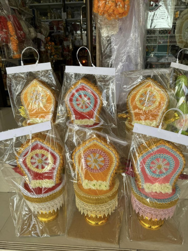 เสมากฐิน พุ่มกฐินเสมาธรรมจักรกฐิน  ปักเงินกฐิน มีหลายสี / นกยูงกฐิน  ต้นกฐินผ้าป่า 8