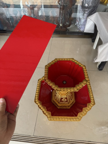 พานแว่นฟ้าไม้ ปิดทอง  พานแว่นฟ้ากฐิน งานบวช งานหัตถกรรมสวยๆ 5