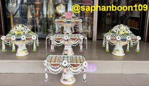 ครอบไตรแบน งานพิเศษ โค้งระย้า  ครอบไตรสวยๆ ร้อยตาข่ายมะลิ 3