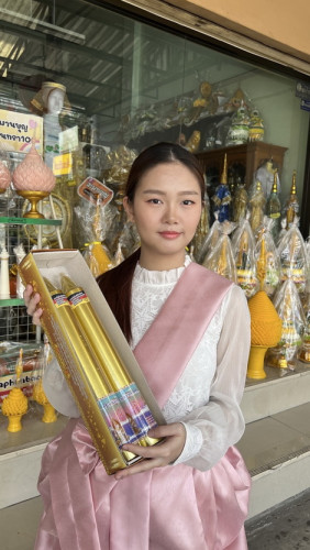 เทียนพรรษาชุบสีทอง เทียนทองเข้าพรรษา เทียนพรรษาทอง เทียนชุบทอง ไม่มีเคมี สีจากเยอรมันอย่างดี
