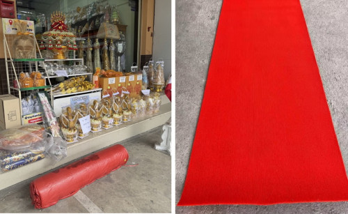 พรมแดง  หนา 6 มิล   พรมสีแดงปูพื้นงานพิธีต่างๆ