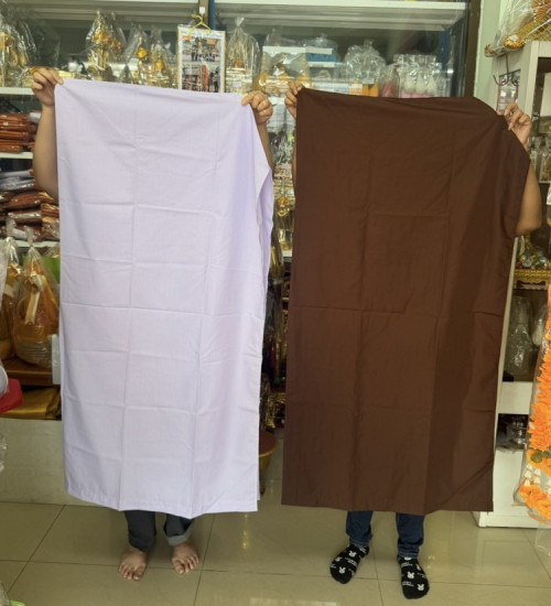 ชุดแม่ชีแท้ สีน้ำตาล 1ชุดรัตนาภรณ์จัดเซ็ทมา เสื้อ / เสื้อใน/สไบ / ผ้าถุง 6