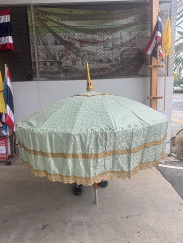 สัปทนผ้าแจ็คการ์ด   สัปทนกฐิน  สัปทนมาใหม่ สัปทนสีพาสเทล แจ๊คกาด  ยอดลงยา ด้ามชะแลค 9